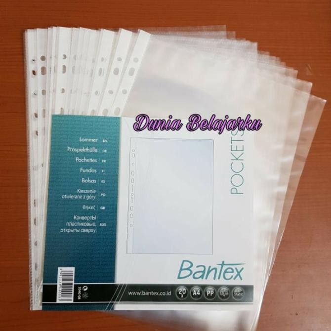 

PP Plastik Pocket Bantex F4 dan A4 Bening / Tebal 0.06mm / Anti Static murah