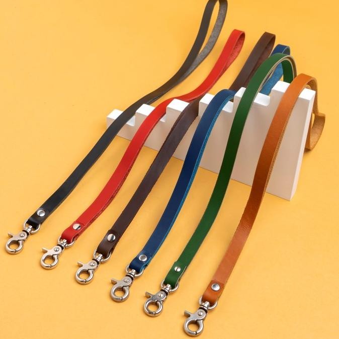 

Gantungan tali ID card kulit asli - genuine leather lanyard name tag murah