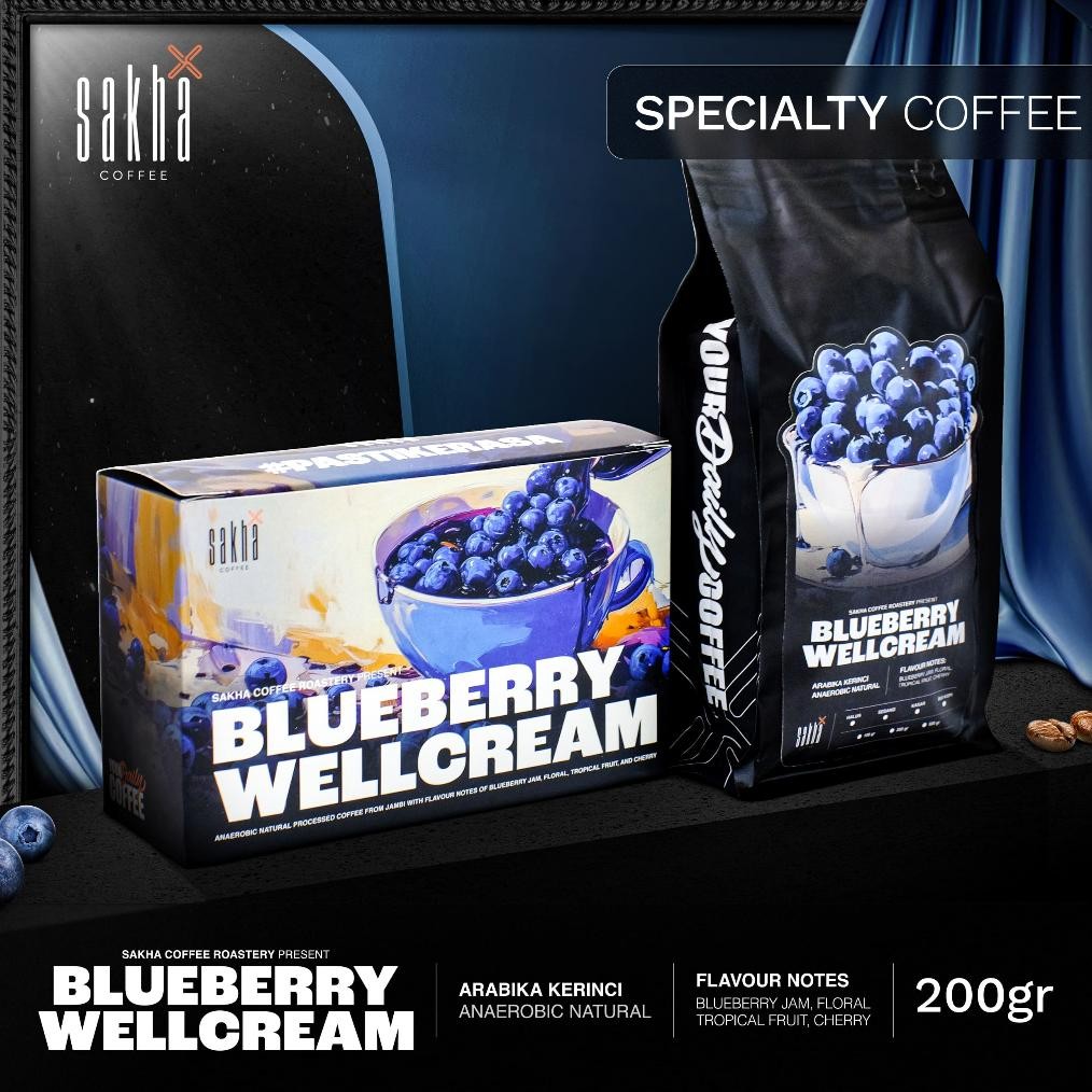 

Kopi Arabika Blueberry Well Cream Coffee Bean Arabica Biji Bubuk Coffe
