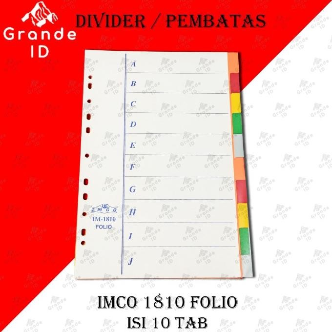 

DIVIDER IMCO 1810 FOLIO ISI 10 PEMBATAS BINDER IMCO IM 1810 F4 murah