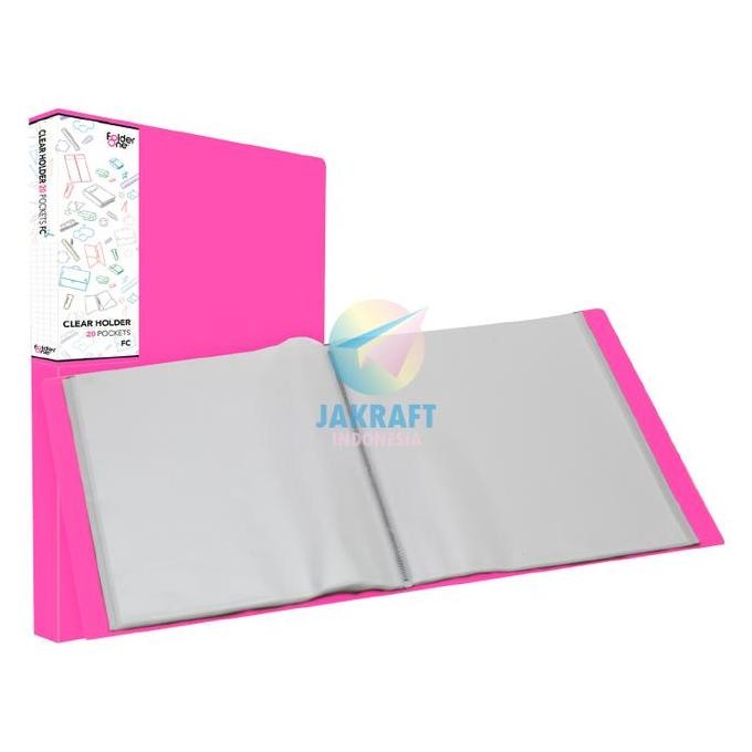 

(1 Pcs) Map Clear Holder Folio F4 FC isi 60 Display Book Hitam Black / Biru Blue / Merah Red / Hijau Green / Ungu Purple / Merah Muda Pink / Kuning Yellow / Jingga Orange Document Keeper Tebal murah