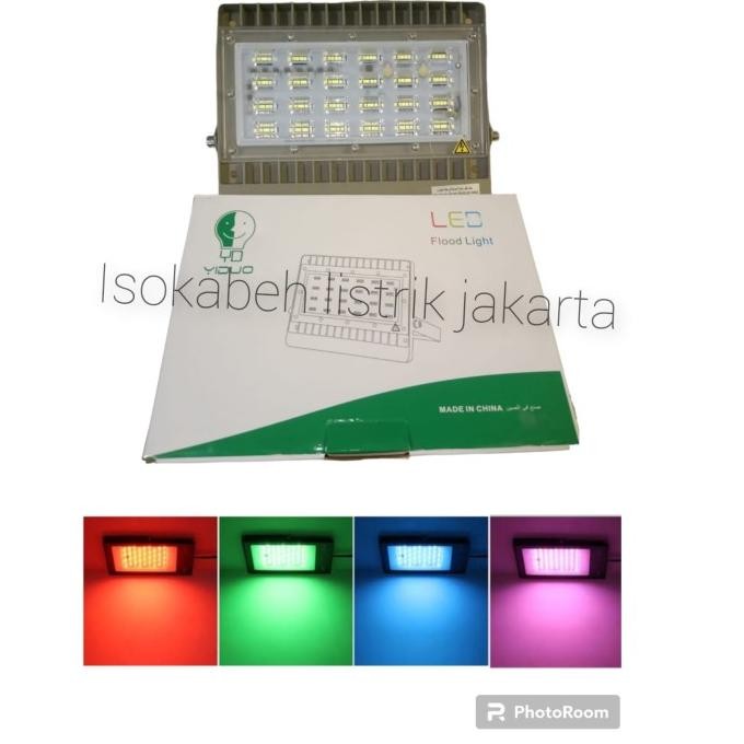 Grosir Lampu Sorot Tembak Flood Light Led 50Watt Hijau, Biru, Pink, Merah 50W