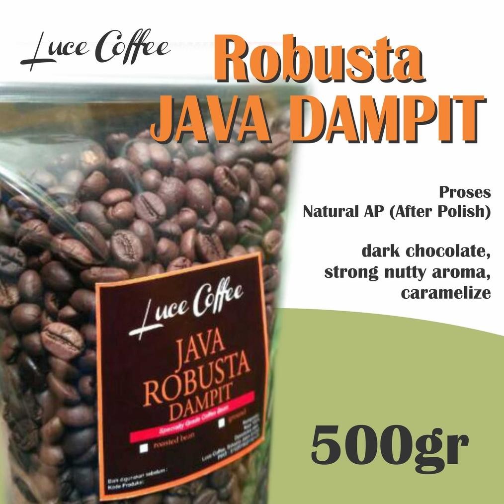 

Luce Coffee, Kopi Java Robusta Dampit 500gr - Biji sangrai atau Bubuk