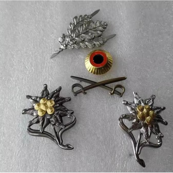 new  Germany Army Sniper CAP Badge Insignia M43 CAP Edelweiss Badge Pin murah
