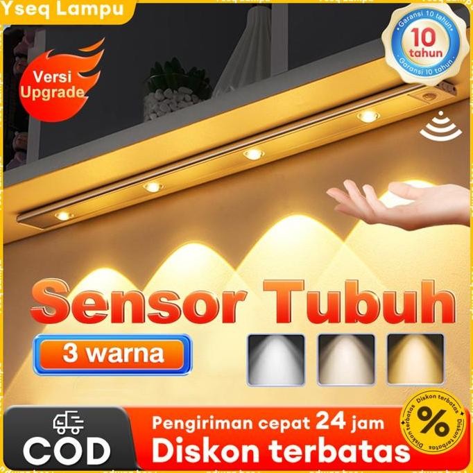 Grosir Garansi 10 Tahun Lampu 3 Warna Lde List Lampu Magnetik Peredupan Sensor Gerak Dipimpin Lampu 