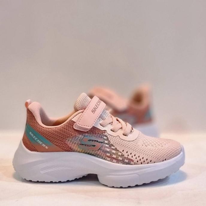 Sepatu Anak Perempuan Sekolah Skechers Peach Kids Premium