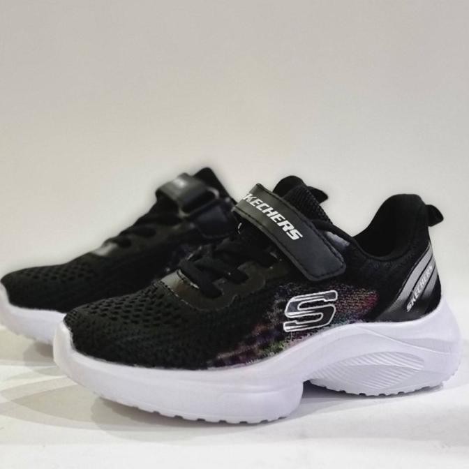 Sepatu Anak Laki Laki Sekolah Skechers Black White / Hitam Putih Kids