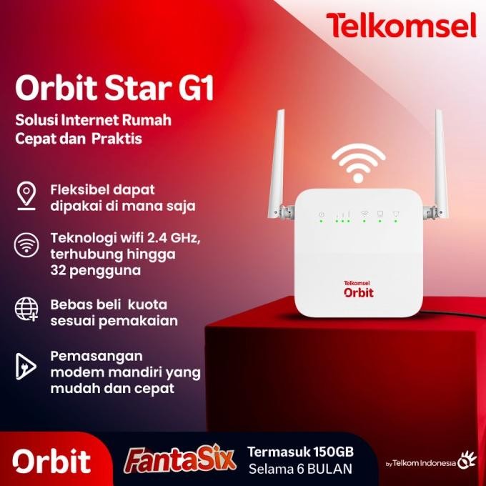 Murah Telkomsel Orbit Star G1 Modem Wifi Home Router Wifi Free Data Non COD