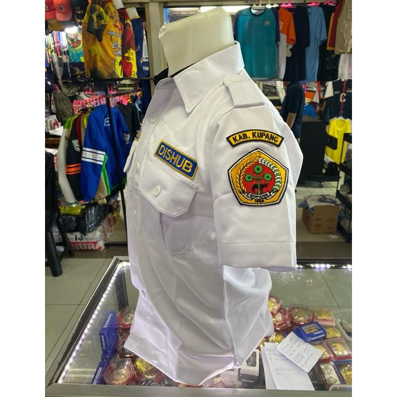 TERLARIS SERAGAM PDH DISHUB PRIA (BAHAN GRANADA/TXSAS) BAJU PUTIH DISHUB PRIA / KEMEJA PUTIH DISHUB