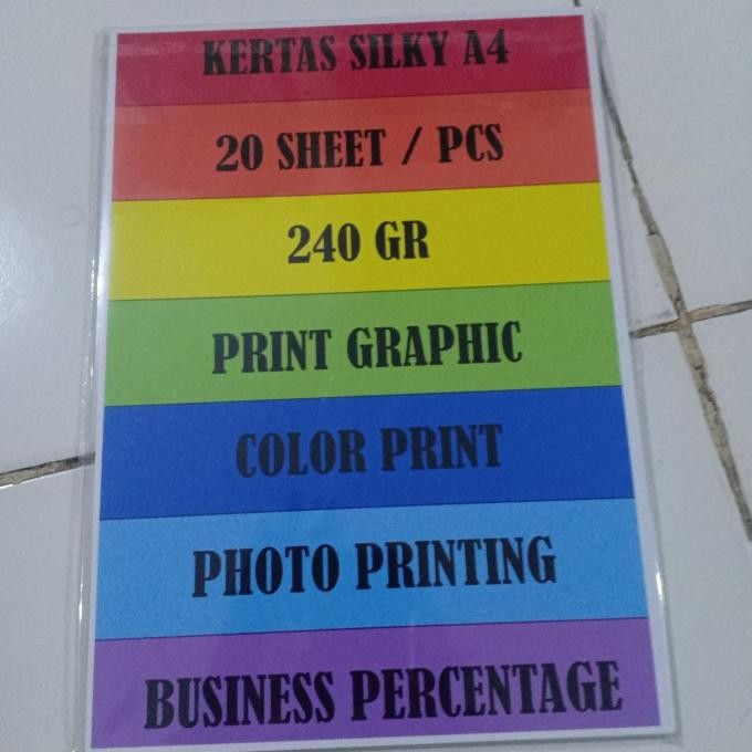 

Kertas Silky Ultra Premium Quality Photo Paper A4 240Gsm Best Seller