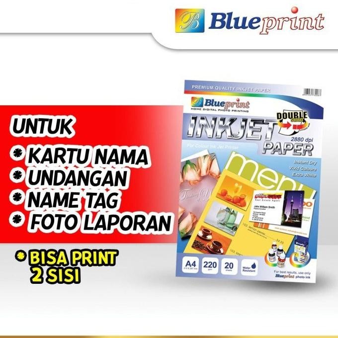 

Blueprint Double Sided Inkjet Paper (Bp-Dsipa4220) - A4, 20 Sheet, 220Gsm, Cast Coating, Extra White Best Seller