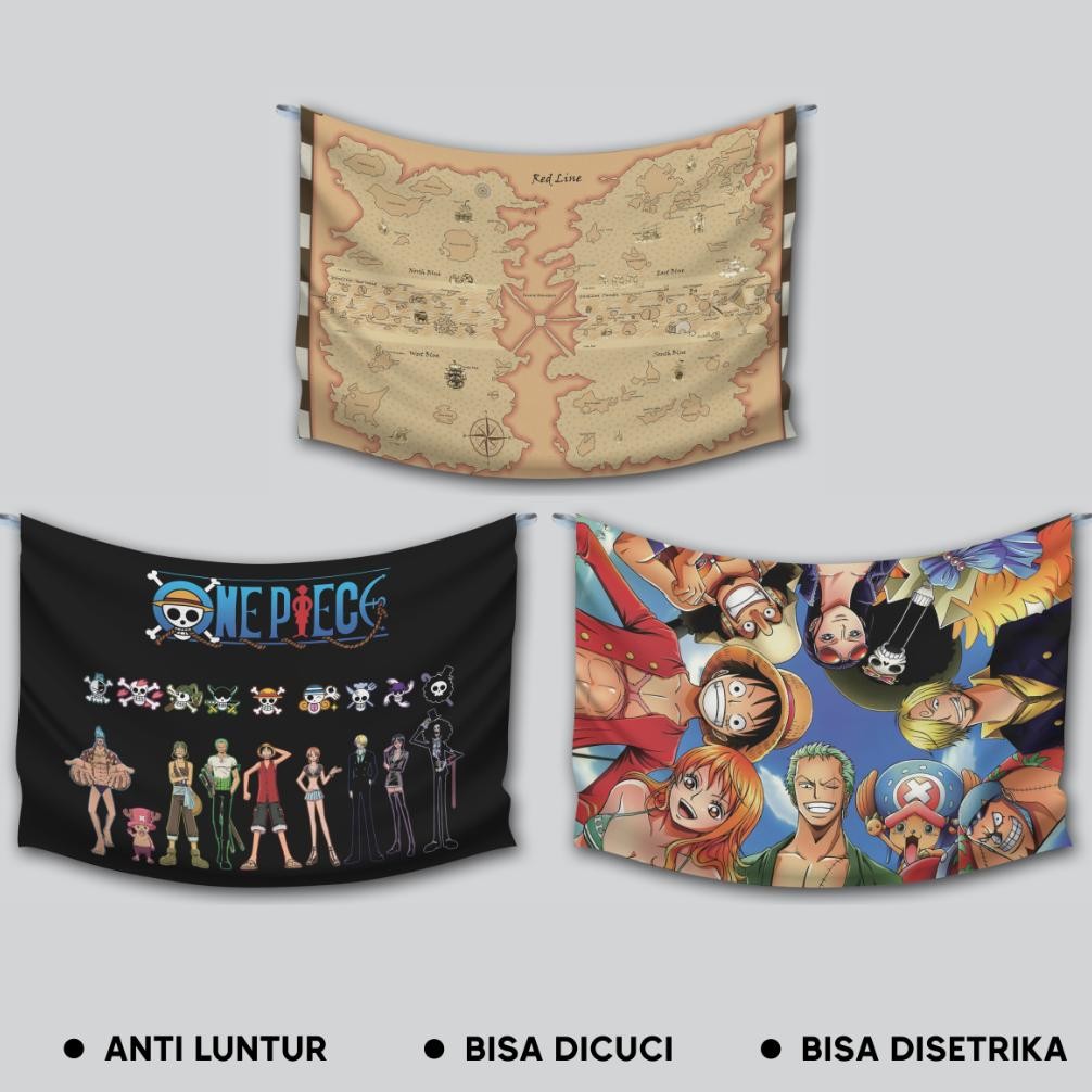 Murah Meriah Oz67 POSTER KAIN TAPESTRY BENDERA ONE PIECE PETA JUMBO Premium Original