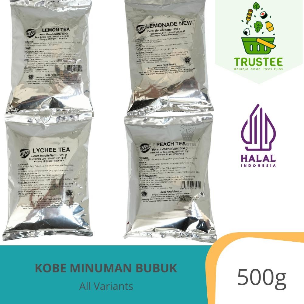 

As25 Kobe Tea Bubuk Minuman / Serbuk Teh Halal Rasa Lemon Lychee Mango Peach Lemonade Ice Tea