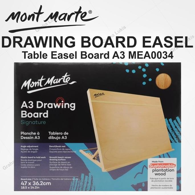 

BEBAS ONGKIR - Mont Marte Drawing Board A3 - Easel Meja (18.5 x 14.2in) MEA0034