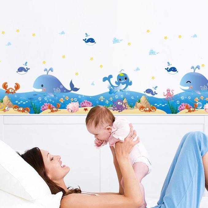 New Sticker Stiker Wallpaper Hiasan Dinding Ikan Tembok Kamar Mandi Murah