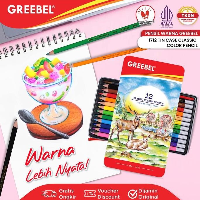 

Terbaru Greebel Pensil Warna (1712) 12 Warna Classic Color Tin Case / Pensil Warna Greebel / Coloring Pencil Warna Aman untuk Anak Mewarnai