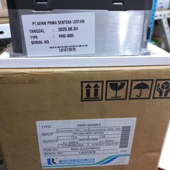 Miliki Inverter Rhymebus Rm6-4005B3 3,7Kw/ 5Hp3Phase 380Vac Rhymebus Terbaru.