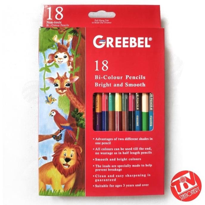 

Terbaru Pensil Warna GREEBEL Bi-Colour 18 (36 Warna)