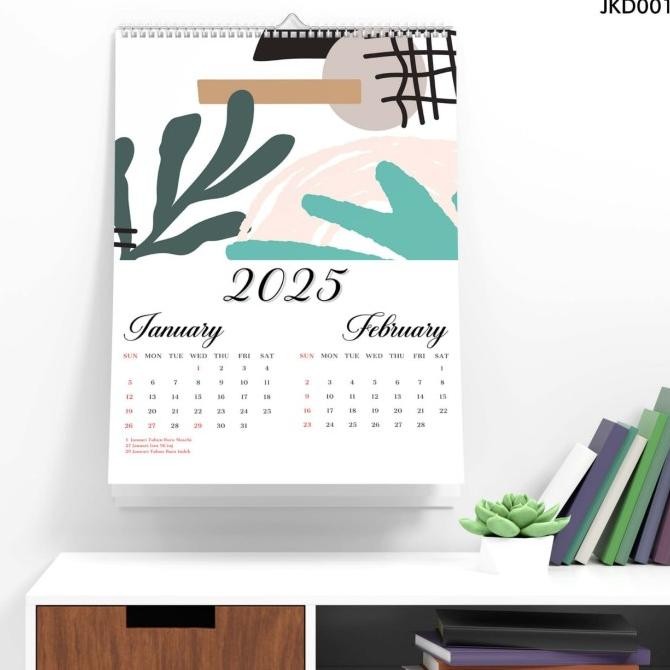 

New Kalender Dinding 2025 Aesthetic Jumbo A3 Kalender 2025 Spiral Hiasan Kantor Rumah Kamar Isi 7 Lembar