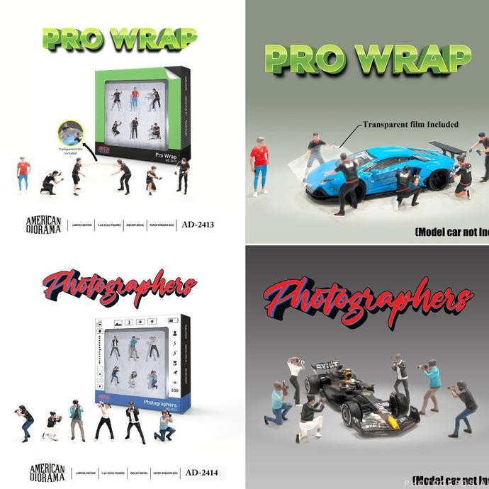 AD-2413 American Diorama Pro Wrap - AD-2414 American Diorama Photographers Diecast Diorama Figure