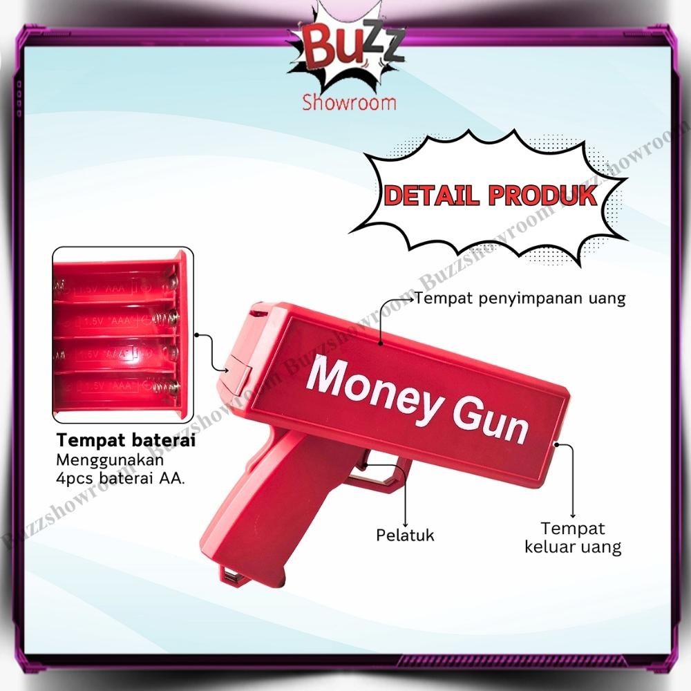 Ufo-2025 Money Gun Mainan Tembakan Uang Shoot Supreme Dollar Pistol Anak Dewasa Murah