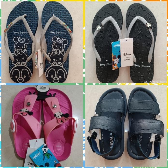 Terlaris (Lelang Sale) Sandal Jepit Disney X Nevada Wanita Anak Perempuan Laki-