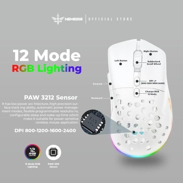 NYK Nemesis S80 Lite Blackmoon Wireless - Mouse Gaming