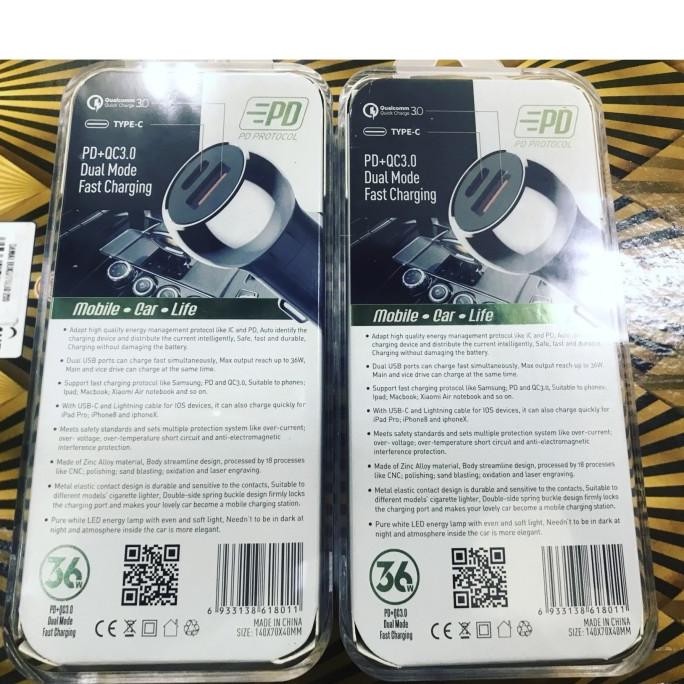 Saver Mobil Car Charger Altic PD + QC3.0 Dual Mode Fast Charging