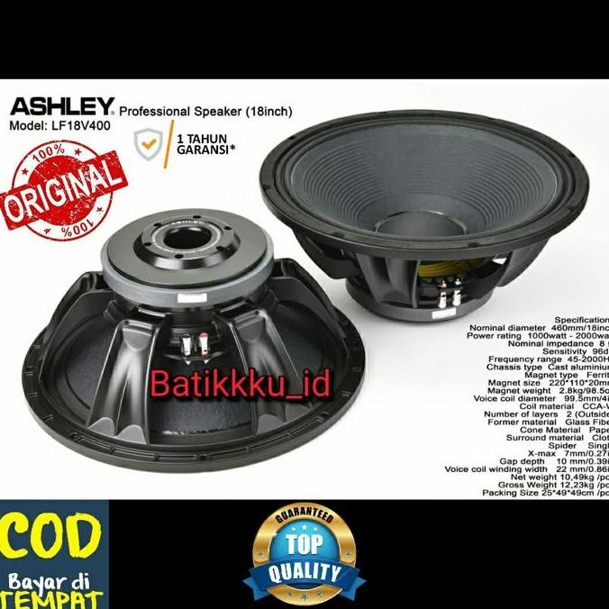 Promo Speaker Komponen Ashley Lf18V400 Lf18 V400 Lf 18 V 400 Original 18 Inch