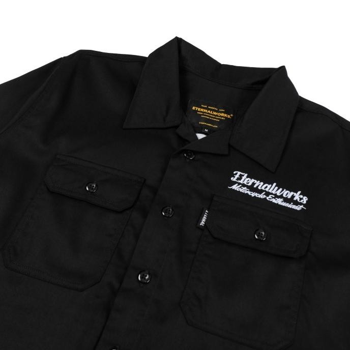 Promo Kemeja Pria - Eternalworks Motorcycle Workshirt Black -  Kemeja Workshirt