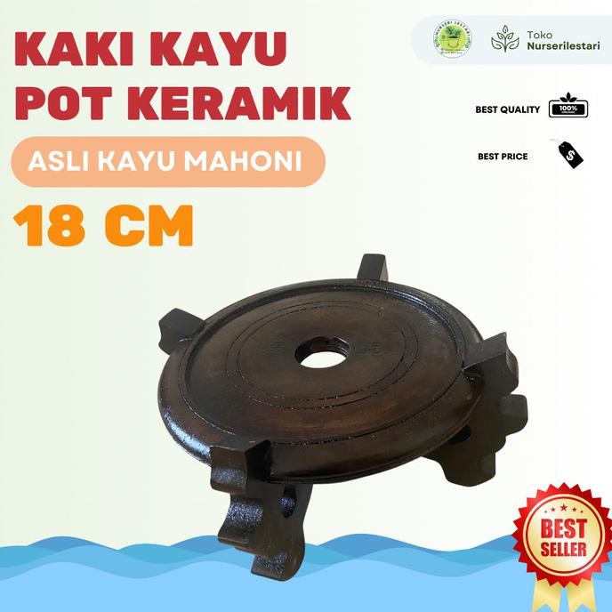 Kaki kayu diameter 18cm untuk gentong pot keramik tanaman