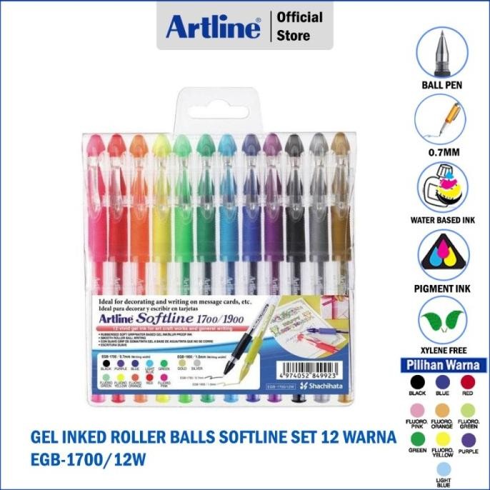 

Tersedia Pulpen Artline Gel Ink 12 Colours Softline Ballpoint Pen Egb-1700/12W