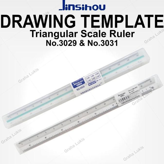 

siap kirim jinsihou scale ruler 30 cm - no. 3029 / no. 3031 - penggaris skala segitiga arsitek drafter