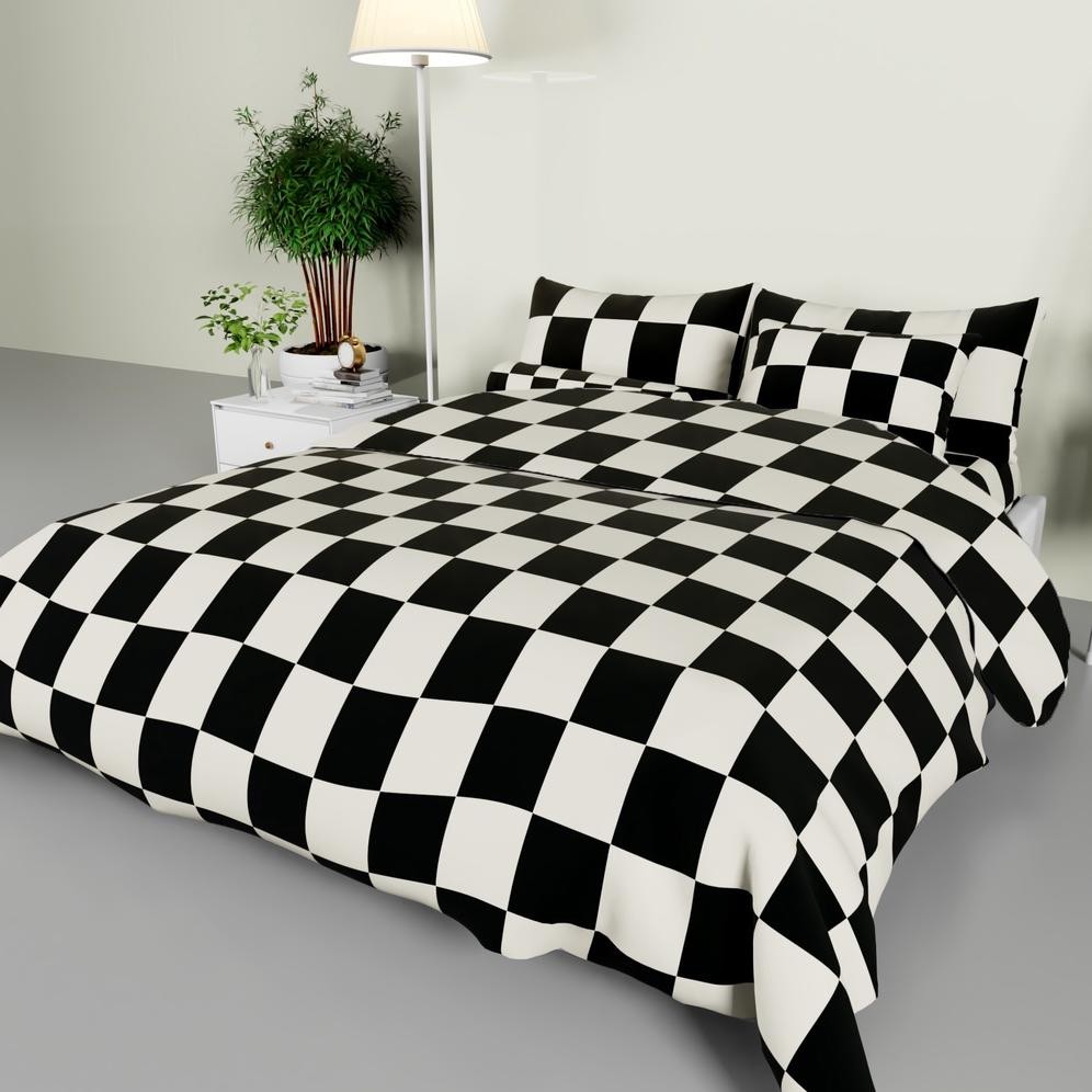 Bedcover Set Motif Full Cotton Premium Satu Set Selimut Bedcover Sprei Aeshtetic Minimalis