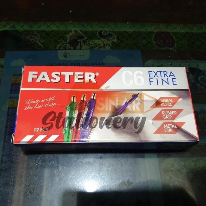 

Tersedia Pulpen C6 Faster Biru 1Pak Isi 12Pc