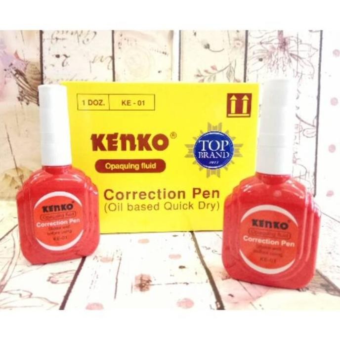 

Correction Pen Kenko Ke-01 Merah / Tip-Ex Cair KE 01 Stationery