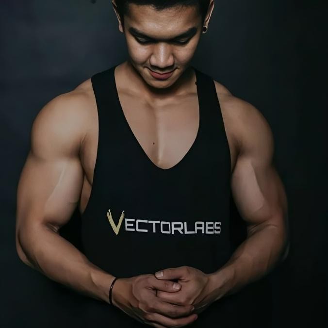 Baru Vectorlabs Singlet Gym Pria Original / Kaos Singlet Fitness