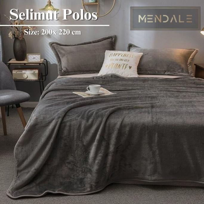 Selimut Polos Bahan Bulu Lembut & Halus Uk Dewasa 200 x 220 cm