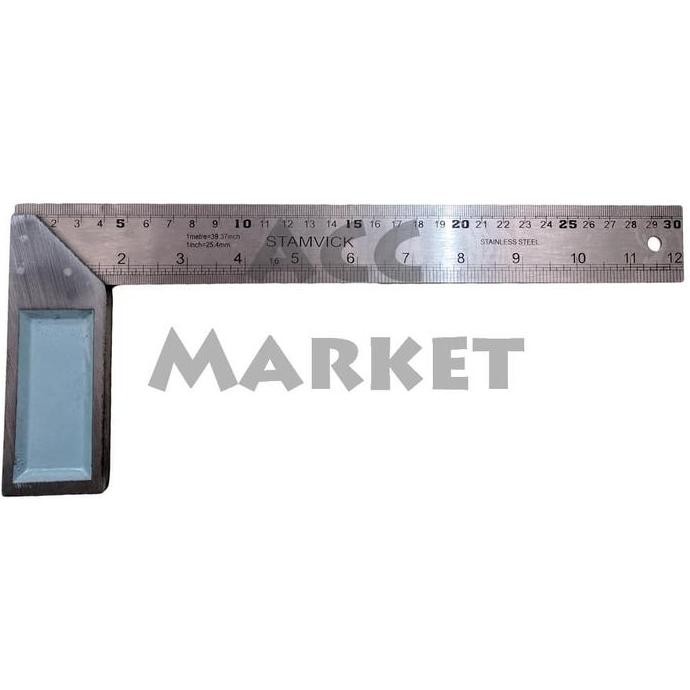 

siap kirim penggaris siku stainless 12 inch sudut besi tukang l pasekon