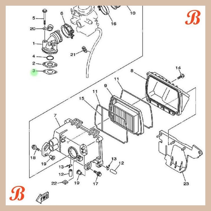 [REIN] PAKING INTAKE KERTAS MIO ASLI ORI YAMAHA GENUINE PART 5MX E3556 01
