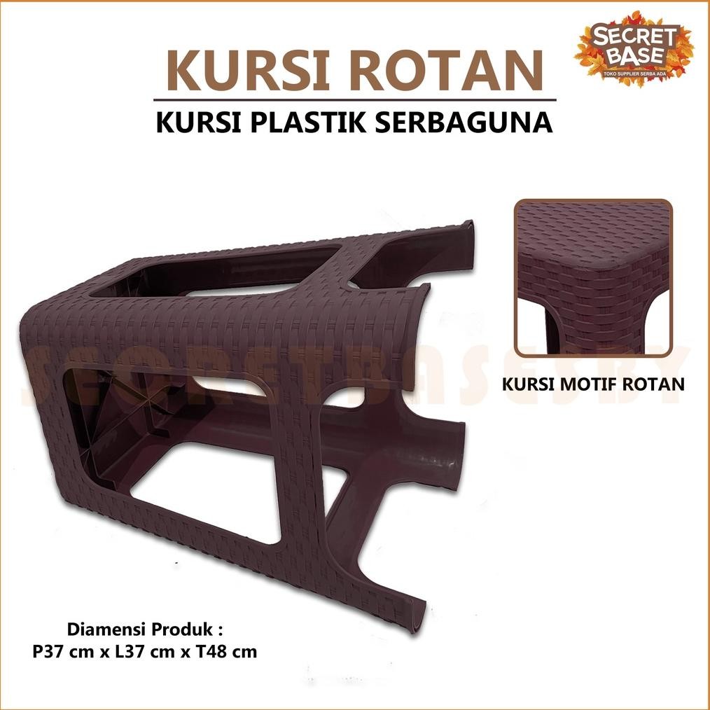 Kursi Rotan - Kursi Plastik Tinggi / Bangku Tinggi Kokoh / Kursi Motif Rotan Murah Cod