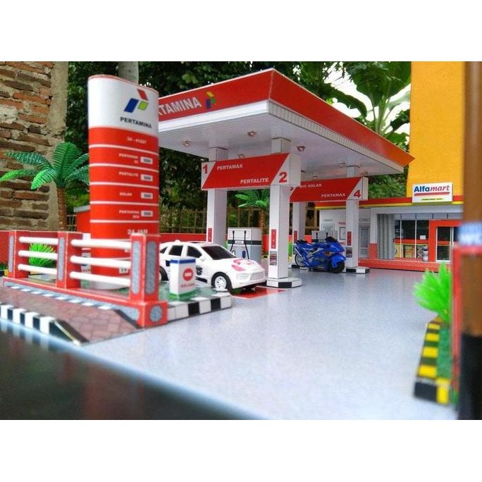 Paling Terpopuler Papercraft Spbu Pertamina Lengkap (Miniatur Spbu