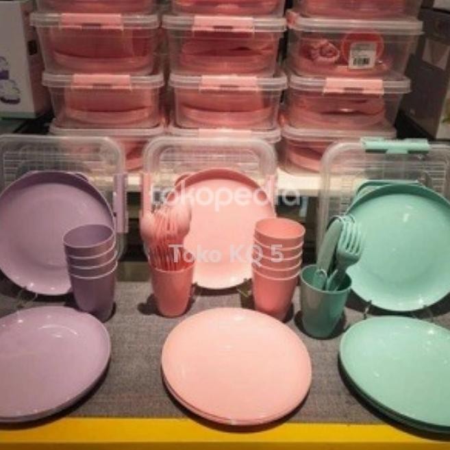 My Box Piknik Set Perlengkapan Makan - Pink