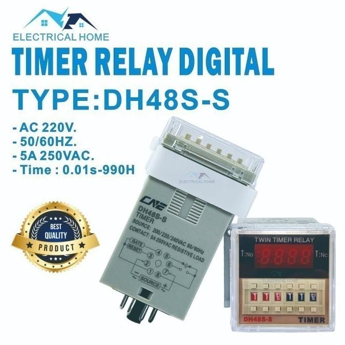 TIMER RELAY DIGITAL / TWIN TIMER DELAY DIGITAL DH48S-S 220VAC