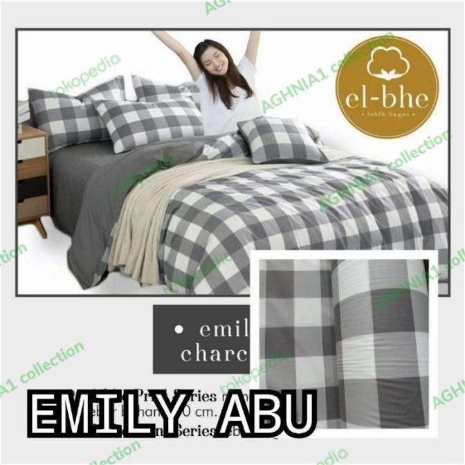 sprei aesthetic kotak emily grey seprei kotak kotak abu abu
