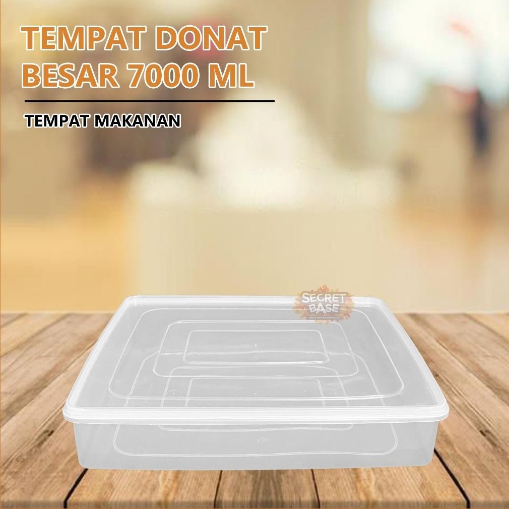 Tempat Donat Besar - Wadah Makanan Serbaguna 7000Ml / Kotak Plastik Rapat Instant