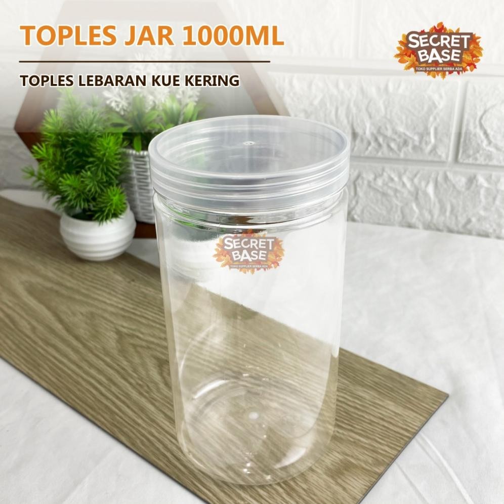 Toples Jar 1000Ml - Toples Tabung / Toples Lebaran Nastar Kue Kering Bumbu Dapur Plastik Harga Grosi