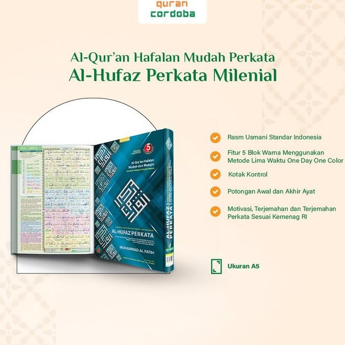 Al-Quran Al-Hufaz Perkata A5 HC Tajwid Warna MILENIAL Menghafal Al Qur'an Mudah dan Paham dengan Ter