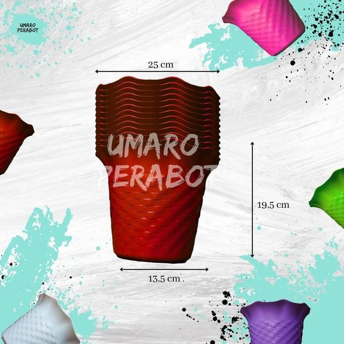 GROSIR 1 Lusin Pot Kristal 25 / Pot Tanaman / Pot Bunga / Pot Plastik / Umaro Perabot