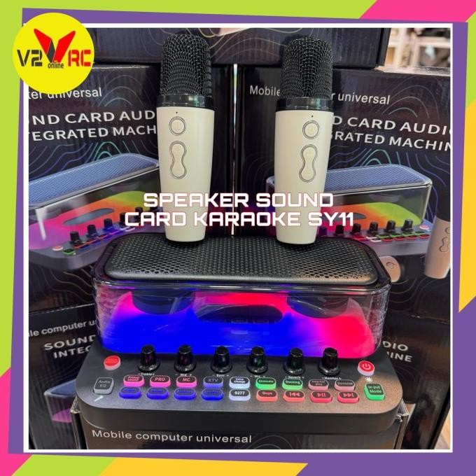 Terlaris Speaker Soundcard Karaoke Sy11 Extra 2 Mic Wireless Karaoke